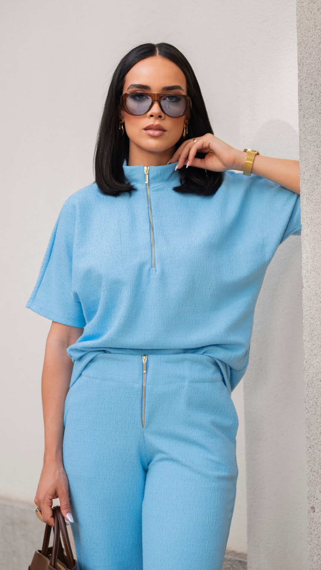 Conjunto London: Blusa e calça em Malha Tweed - Imagem 4